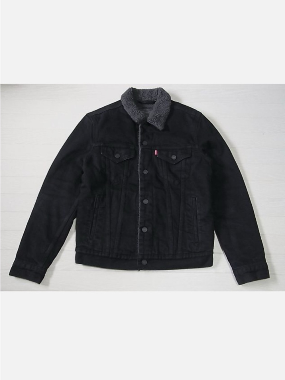 Levi’s Men’s Sherpa Denim Trucker Jacket Black Sz XL